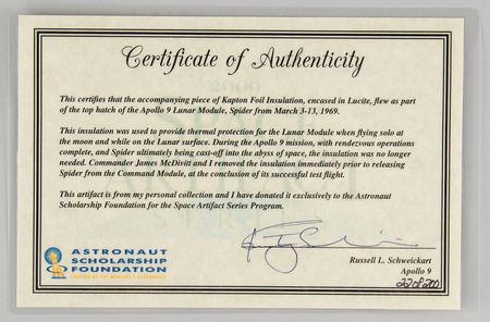 Lot #7117 Apollo 9 Flown Kapton Foil - Image 6