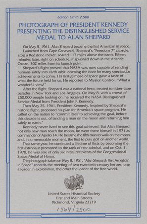 Lot #7050 Alan Shepard Signed Photograph (Ltd. Ed. #1564/2500) - Image 3