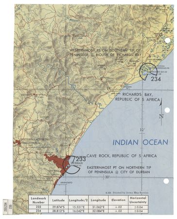 Lot #7125 Apollo 10 Flown Map Page of South Africa - Signed by Gene Cernan - Image 2