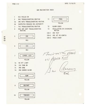 Lot #7367 Apollo 17 Flown 'Guidance and