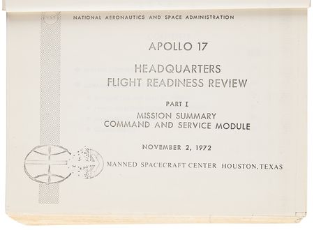 Lot #7372 Apollo 17 Flight Readiness Review Signed by Gene Cernan - Image 3