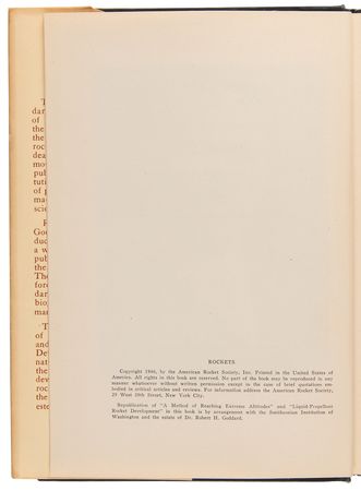 Lot #7496 Robert H. Goddard: First Edition of Rockets (1946) - Image 3