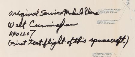 Lot #7094 Walt Cunningham Signed Apollo Service Module Blueprint - Image 2