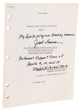 Lot #7406 Jack Lousma Signed Space Navigation