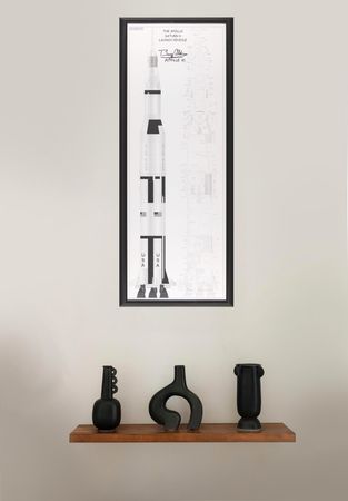 Lot #7153 Buzz Aldrin Oversized Signed Saturn V Diagram - Image 4