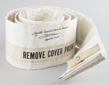 Lot #7249 Fred Haise Signed Apollo Command Module Beta Cloth Hose/Cable Cover - Image 1