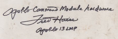 Lot #7249 Fred Haise Signed Apollo Command Module Beta Cloth Hose/Cable Cover - Image 2