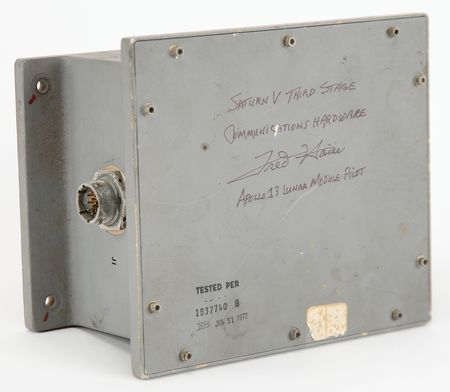 Lot #7247 Fred Haise Signed Saturn V Third Stage Communications Hardware - Image 1