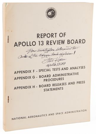 Lot #7250 Fred Haise Signed Apollo 13 Review Board Report - Image 1