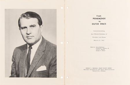 Lot #7450 Wernher von Braun Rare 50th Birthday Book -  From Peenemunde to Outer Space: Commemorating the Fiftieth Birthday of Wernher von Braun - Image 3