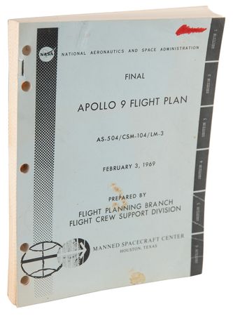 Lot #7118 Apollo 9 Final Flight Plan - From the Personal Collection of Jim McDivitt - Image 1