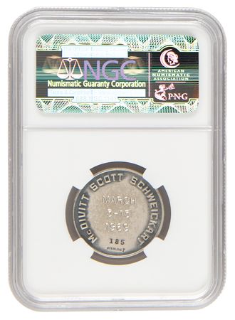 Lot #7107 Apollo 9 Flown Robbins Medallion - NGC MS 66 - From the Personal Collection of Jim McDivitt - Image 2