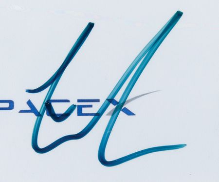 Lot #7509 Elon Musk Signature on Facsimile Business Card - PSA NM-MT 8 - Image 2