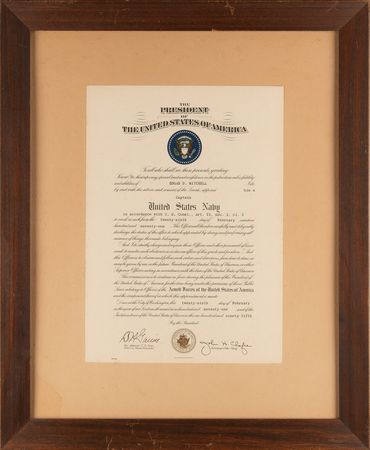 Lot #7328 United States Navy Promotion Certificate to Captain - From the Personal Collection of Edgar Mitchell - Image 2