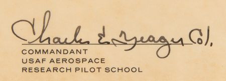 Lot #7331 USAF Test Pilot School Diploma Signed by Chuck Yeager - From the Personal Collection of Edgar Mitchell - Image 3