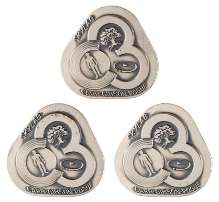 Lot #7452 Skylab 4 Unflown Robbins Medallions (3) - From the Personal Collection of Edgar Mitchell - Image 1