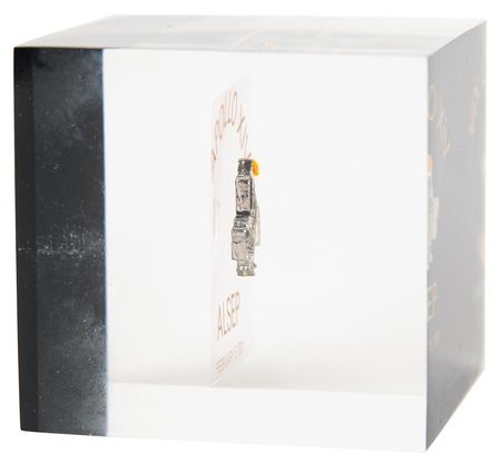 Lot #7267 Apollo 14 Flown ALSEP Emblem in Lucite - From the Personal Collection of Edgar Mitchell - Image 2