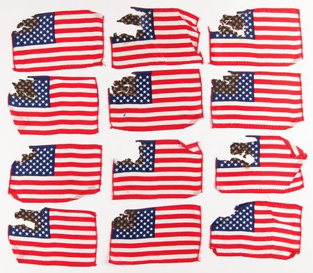 Lot #7270 Apollo 14 American Flags [Attested Flown] (Group of 12, Damaged) - From the Personal Collection of Edgar Mitchell - Image 1