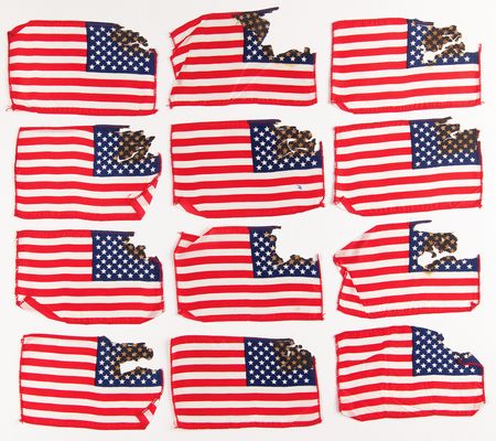 Lot #7270 Apollo 14 American Flags [Attested Flown] (Group of 12, Damaged) - From the Personal Collection of Edgar Mitchell - Image 2