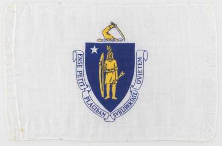 Lot #7295 Apollo 14 Flown Massachusetts State Flag - From the Personal Collection of Edgar Mitchell - Image 1