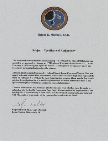 Lot #7277 Apollo 14 Flown State Flags (20) - From the Personal Collection of Edgar Mitchell - Image 11