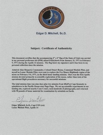 Lot #7277 Apollo 14 Flown State Flags (20) - From the Personal Collection of Edgar Mitchell - Image 16