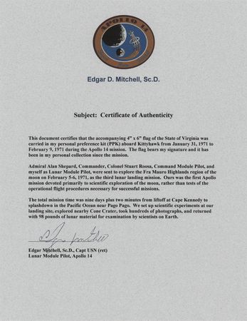 Lot #7277 Apollo 14 Flown State Flags (20) - From the Personal Collection of Edgar Mitchell - Image 17