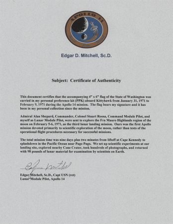 Lot #7277 Apollo 14 Flown State Flags (20) - From the Personal Collection of Edgar Mitchell - Image 18