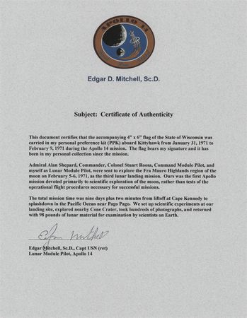 Lot #7277 Apollo 14 Flown State Flags (20) - From the Personal Collection of Edgar Mitchell - Image 20