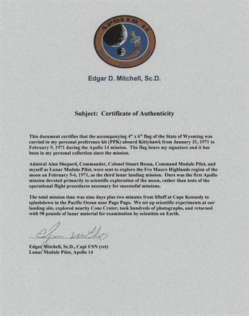 Lot #7277 Apollo 14 Flown State Flags (20) - From the Personal Collection of Edgar Mitchell - Image 21