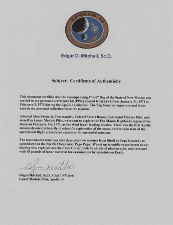 Lot #7277 Apollo 14 Flown State Flags (20) - From the Personal Collection of Edgar Mitchell - Image 8