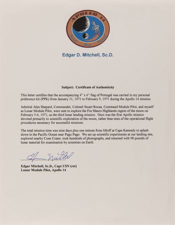 Lot #7271 Apollo 14 Flown Flags of Nations (5) - From the Personal Collection of Edgar Mitchell - Image 5