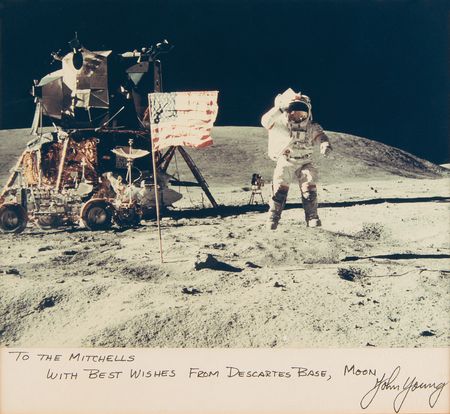 Lot #7364 John Young Signed Photograph to Edgar Mitchell - From the Personal Collection of Edgar Mitchell - Image 1