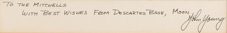 Lot #7364 John Young Signed Photograph to Edgar Mitchell - From the Personal Collection of Edgar Mitchell - Image 3