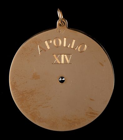 Lot #7281 Apollo 14 Lunar Surface 14K Gold Pendant [Attested Flown] - From the Personal Collection of Edgar Mitchell - Image 3
