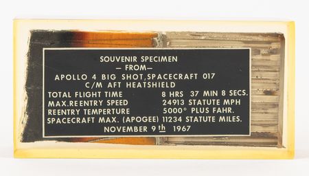 Lot #7425 Apollo 4 Flown Heatshield Slice in