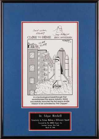Lot #7460 John McPherson Signed Cartoon to Edgar Mitchell - From the Personal Collection of Edgar Mitchell - Image 1
