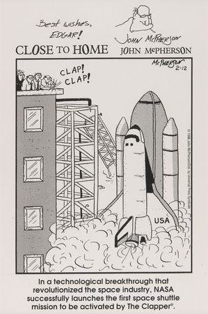 Lot #7460 John McPherson Signed Cartoon to Edgar Mitchell - From the Personal Collection of Edgar Mitchell - Image 2