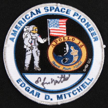 Lot #7315 Edgar Mitchell Signed American Space Pioneer Patch - From the Personal Collection of Edgar Mitchell - Image 1