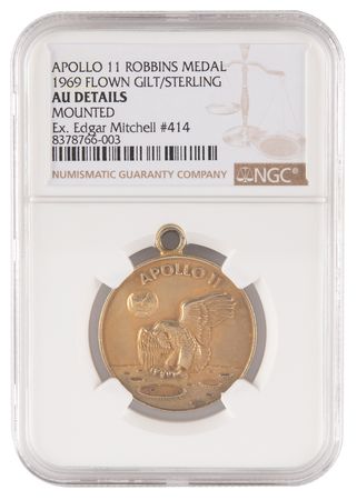 Lot #7131 Apollo 11 Flown Robbins Medallion - From the Personal Collection of Edgar Mitchell - Image 1