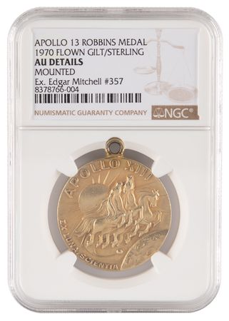 Lot #7235 Apollo 13 Flown Robbins Medallion - From the Personal Collection of Edgar Mitchell - Image 1
