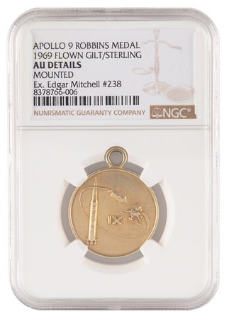 Lot #7111 Apollo 9 Flown Robbins Medallion - From the Personal Collection of Edgar Mitchell - Image 1