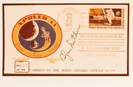 Lot #7284 Apollo 14 Lunar Surface-Flown Postal Cover Signed by Edgar Mitchell (Ltd. Ed. #33/55) - Image 5