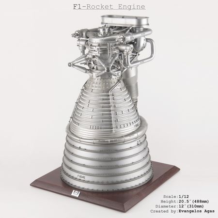 Lot #7500 Apollo Rocketdyne F-1 Rocket Engine Model - Image 2