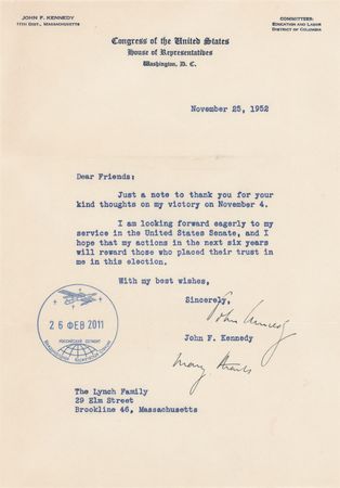 Lot #7487 John F. Kennedy Typed Letter Signed, Later Flown to the International Space Station - Image 1