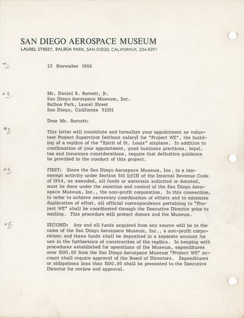 Lot #7011 Daniel B. Burnett, Jr.?s Engineering Archive for the 40th Anniversary Reproduction of Charles Lindbergh?s ?Spirit of St. Louis? - Image 7