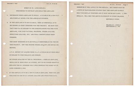 Lot #7011 Daniel B. Burnett, Jr.?s Engineering Archive for the 40th Anniversary Reproduction of Charles Lindbergh?s ?Spirit of St. Louis? - Image 8