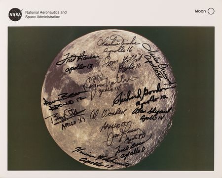 Lot #7392 Apollo Astronauts Multi-Signed (13) Moon