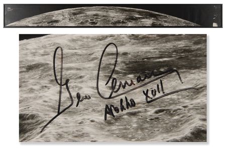 Lot #7377 Gene Cernan Signed Panoramic Photograph
