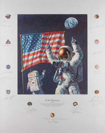 Lot #7383 Apollo Astronauts (20) Multi-Signed Print by Alan Bean - 'In the Beginning' (Ltd. Ed. #790/1000) - Image 2